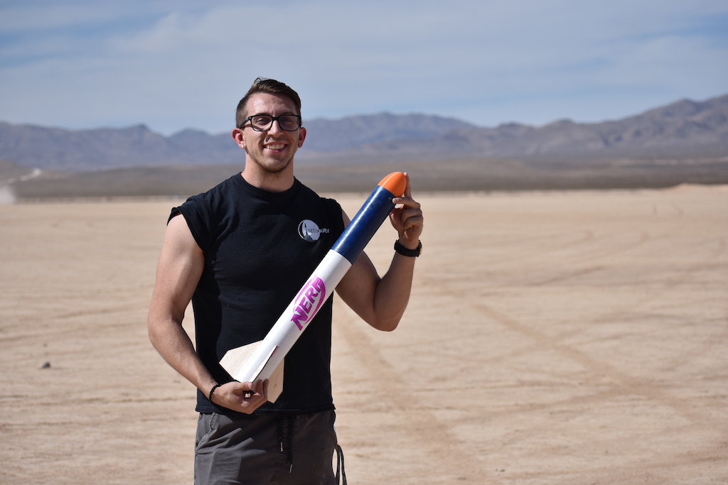 Brandon Fallon showing off his level 1 rocket